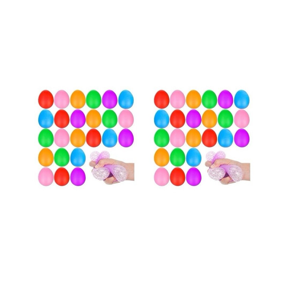 Easter Eggs Stress Ball Toys Kids 48 PCS Easter Basket Squishy Party Favors OW
